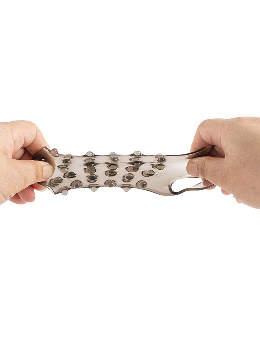 Дымчатая насадка на пенис с выпуклостями - 11 см. 4