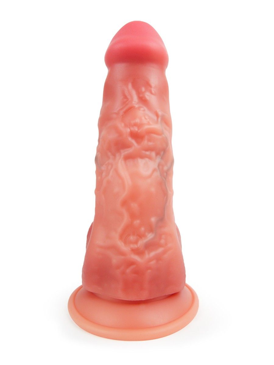 Телесный вибратор-реалистик с пультом ДУ - 25 см. 5