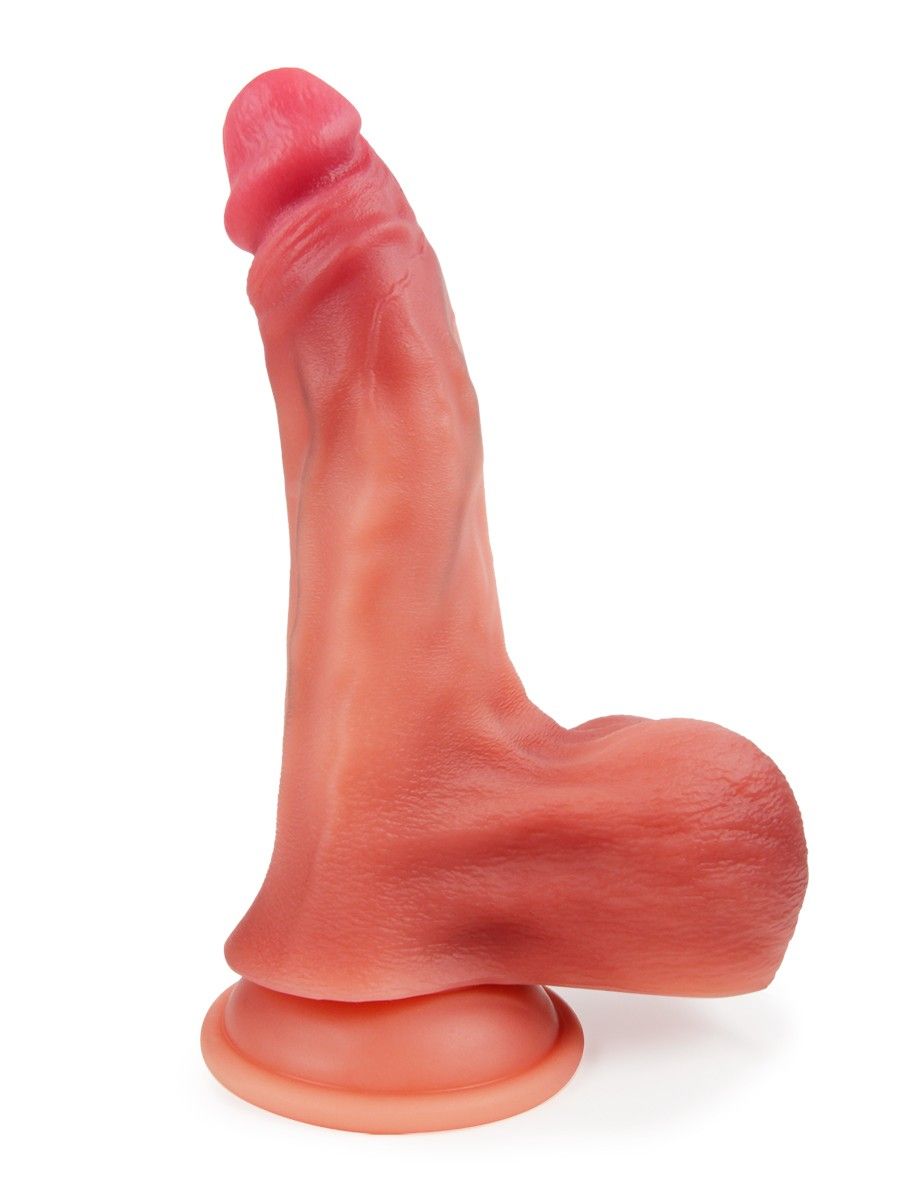 Телесный вибратор-реалистик с пультом ДУ - 23 см. 1