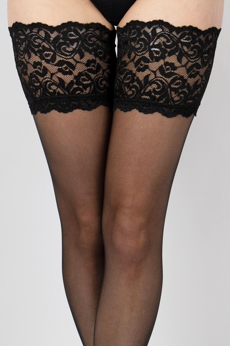 Чулки на широкой ажурной силиконовой резинке 3