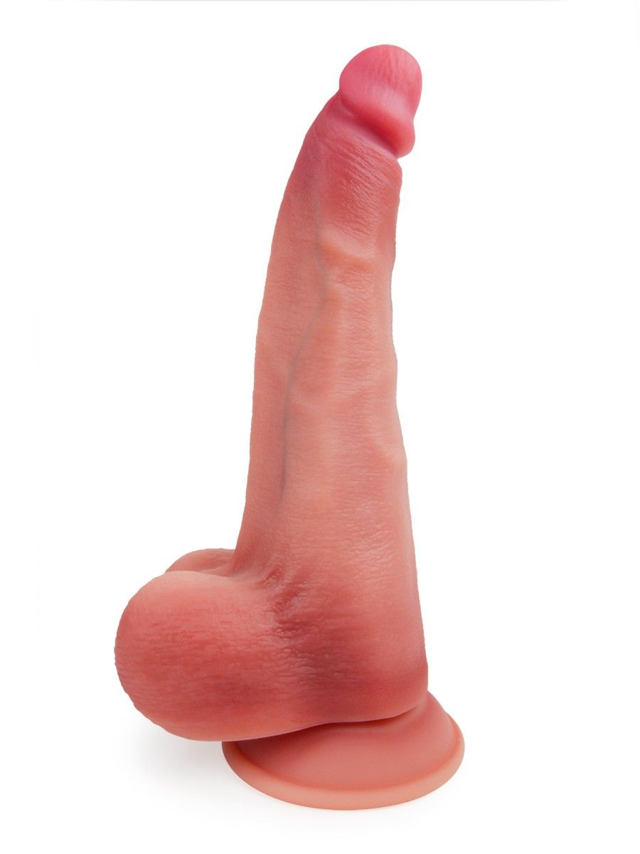 Телесный вибратор-реалистик на присоске - 30 см. 1