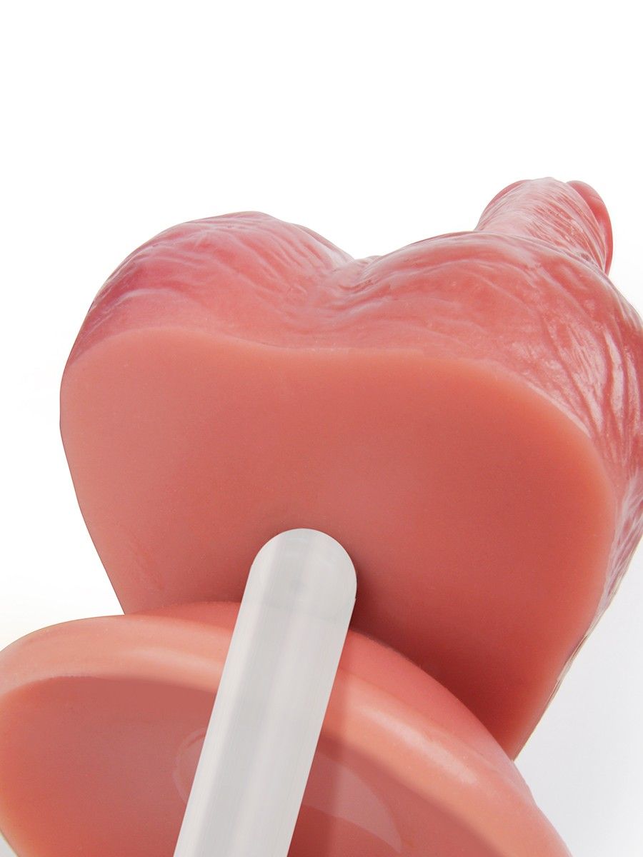 Телесный вибратор-реалистик с имитацией семяизвержения - 26 см. 10