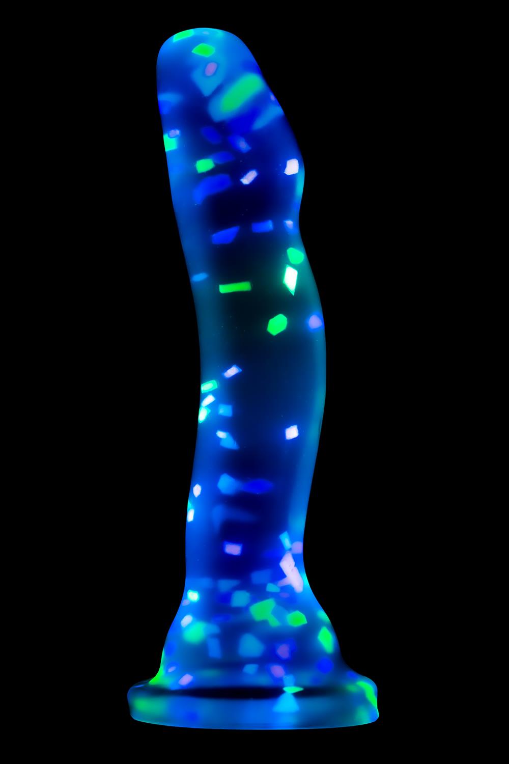 Прозрачный люминесцентный фаллоимитатор Hanky-Panky - 19 см. 4