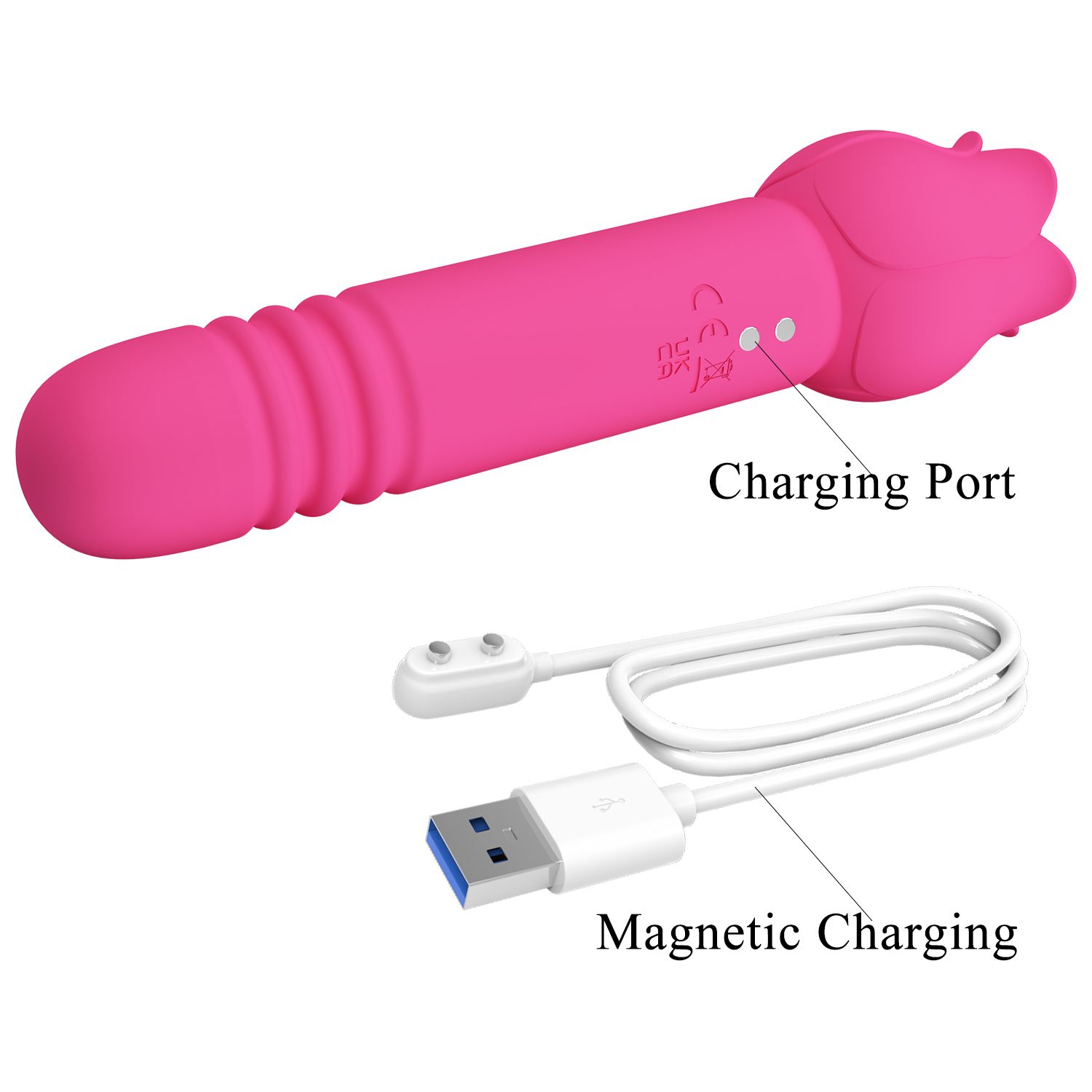 Розовый двусторонний вибратор Chaley 6