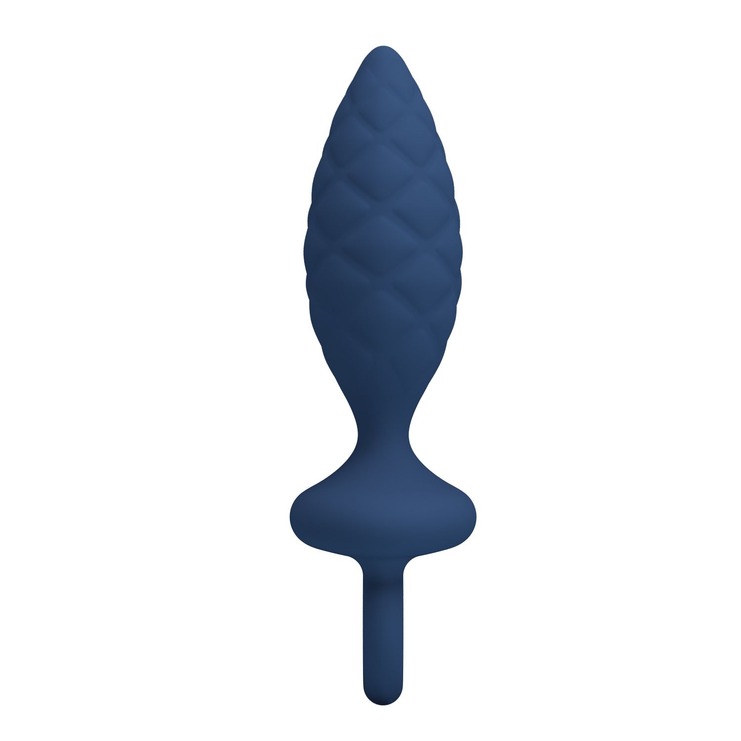 Синяя анальная пробка с кольцом Butt Plug with Loop M - 13,4 см. 4