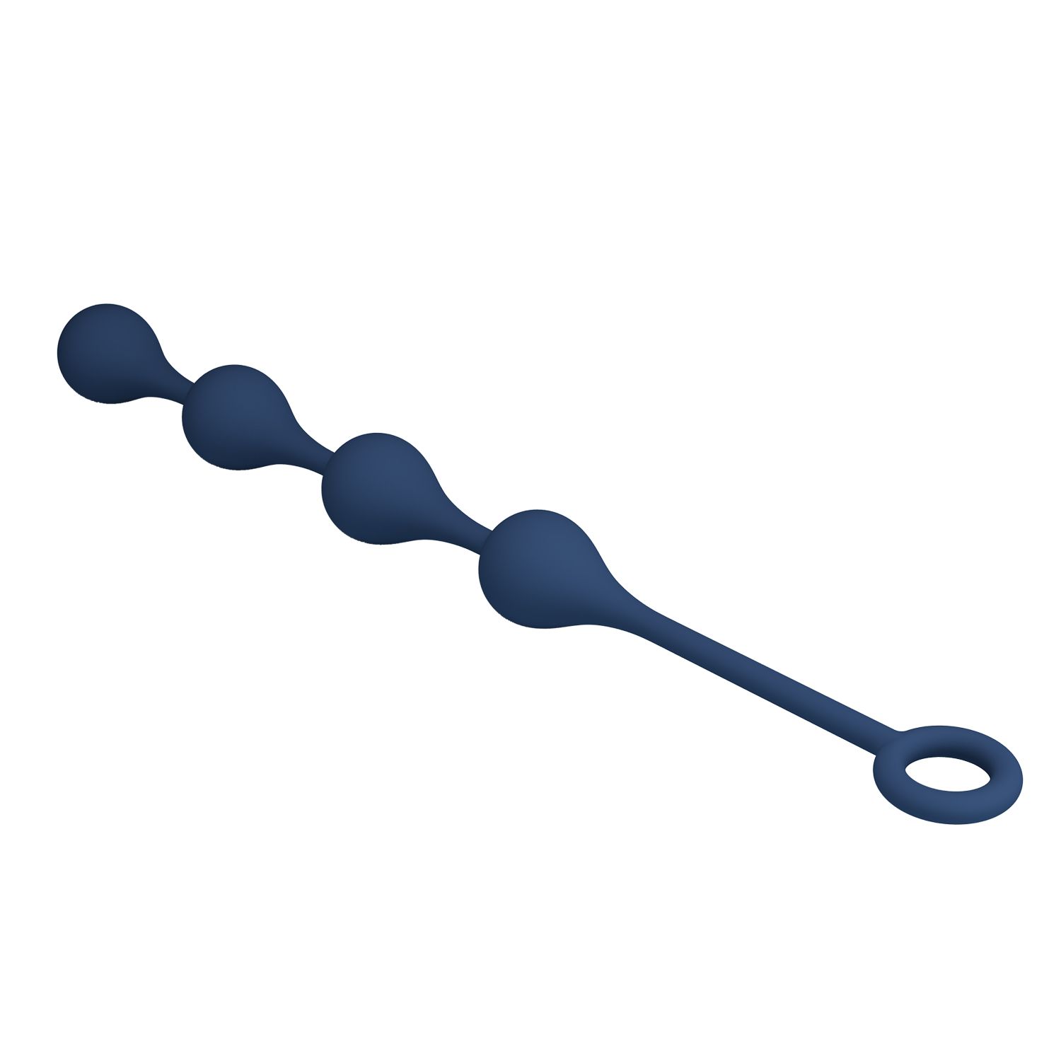 Синяя анальная ёлочка с кольцом Waterdrop Anal Balls 30 mm M - 33,5 см. 5