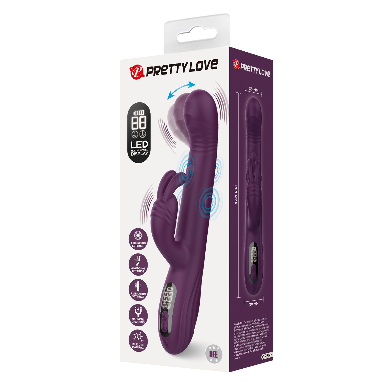 Фиолетовый вибромассажёр-кролик Dee - 23,9 см. 11