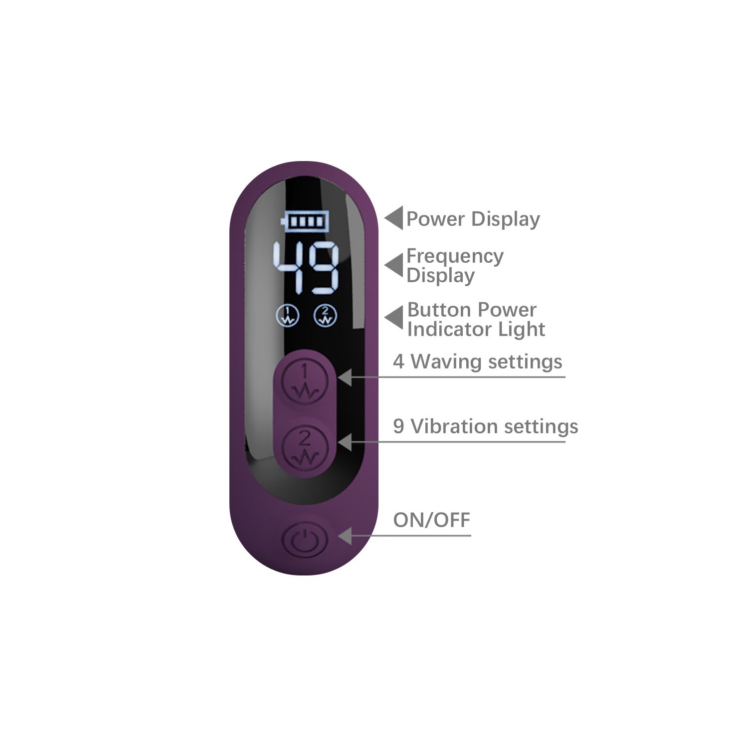 Фиолетовый вибромассажёр-кролик Dee - 23,9 см. 9