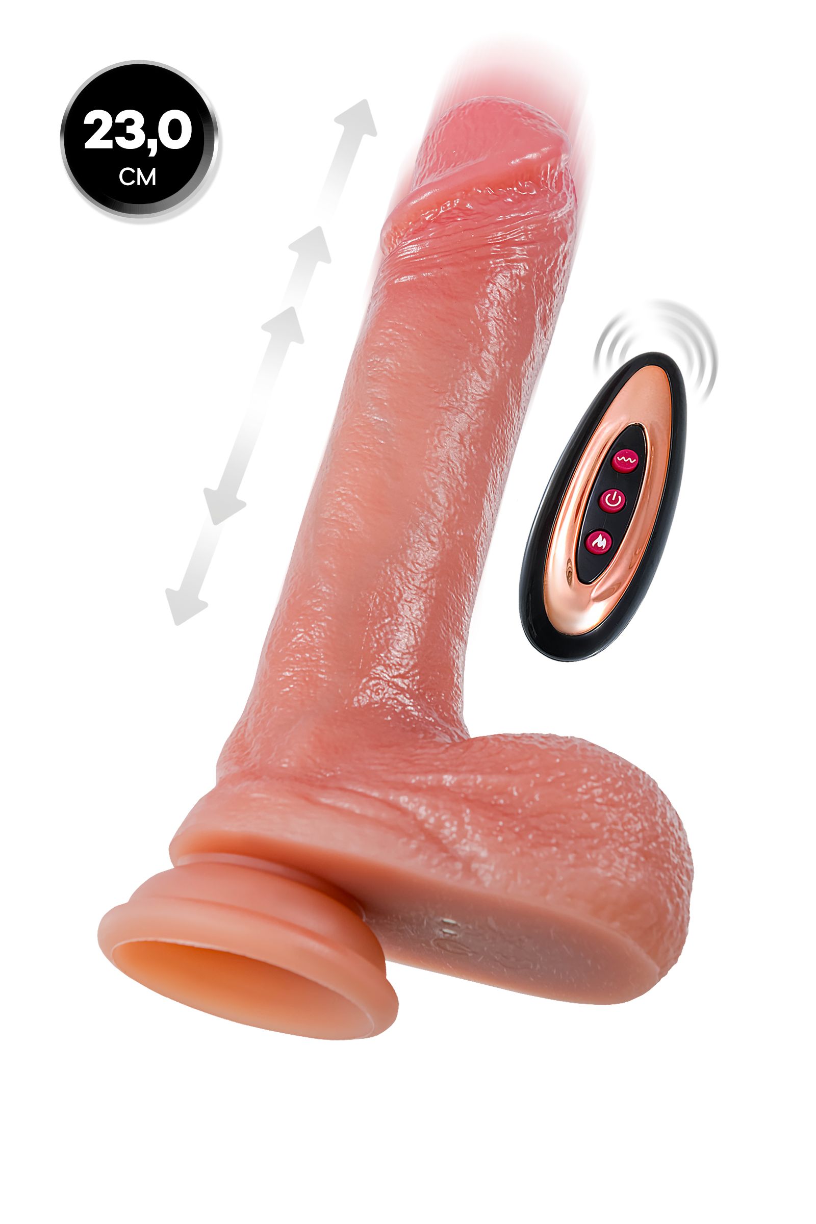 Телесный реалистичный вибратор-пульсатор - 23 см. 1