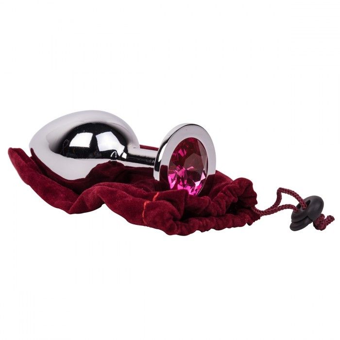 Большой стальной плаг с розовым кристаллом Pink Bubble Gum - 9,5 см. 4