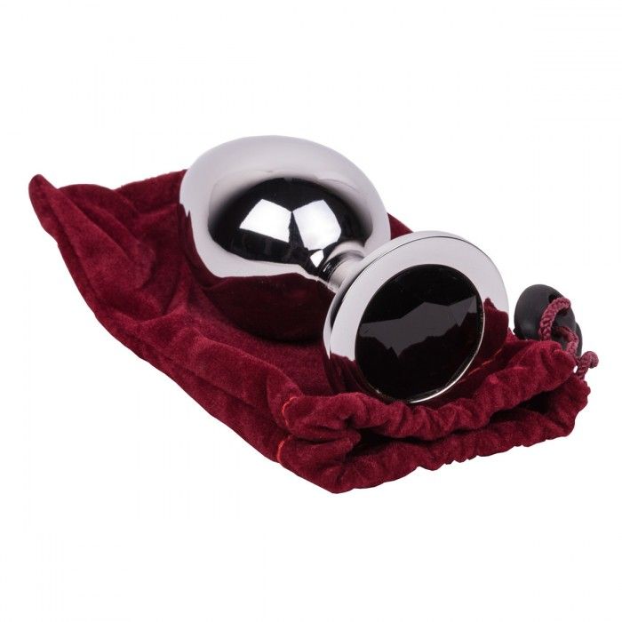 Большой стальной плаг с черным кристаллом Black Rave - 9,5 см. 4