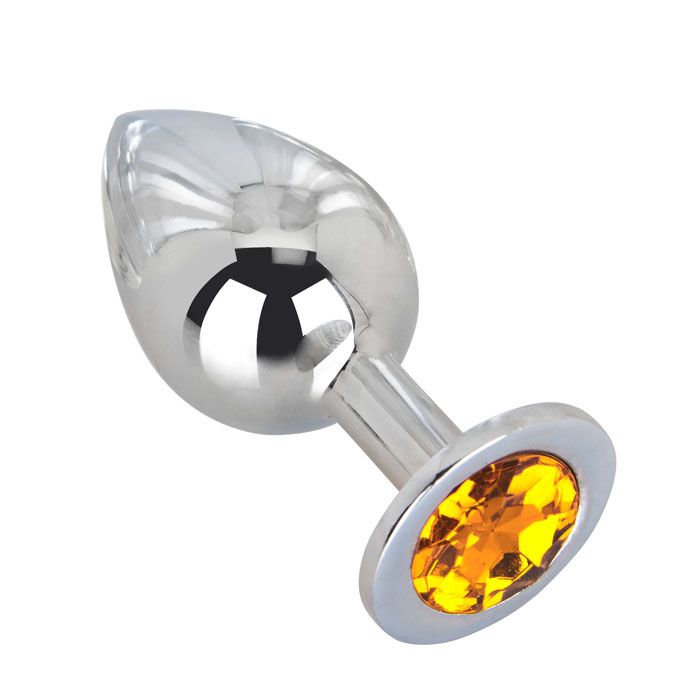 Большой стальной плаг с оранжевым кристаллом Juicy Orange - 9,5 см. 1