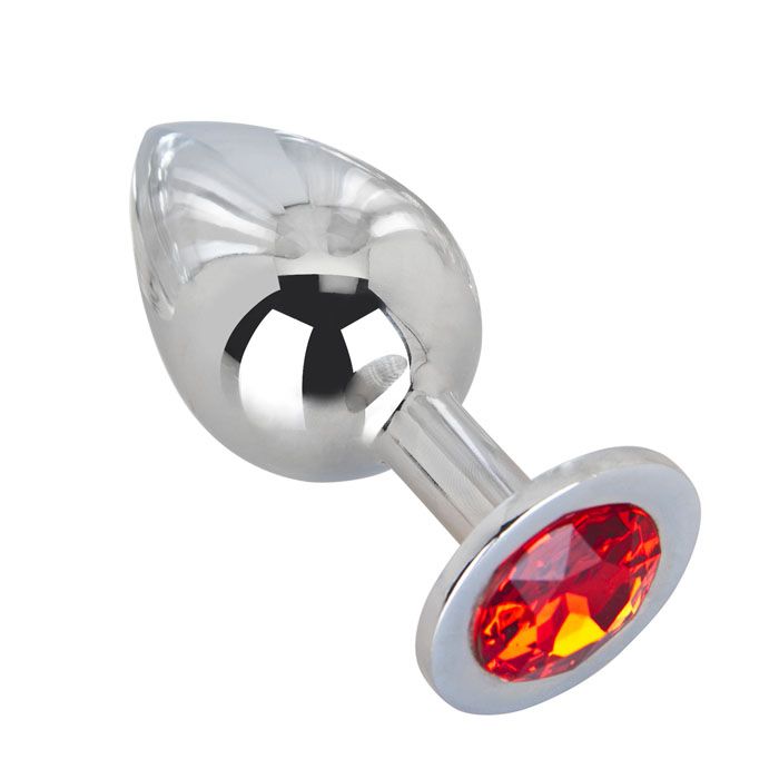 Большой плаг из стали с красным кристаллом Red Flame - 9,5 см. 1