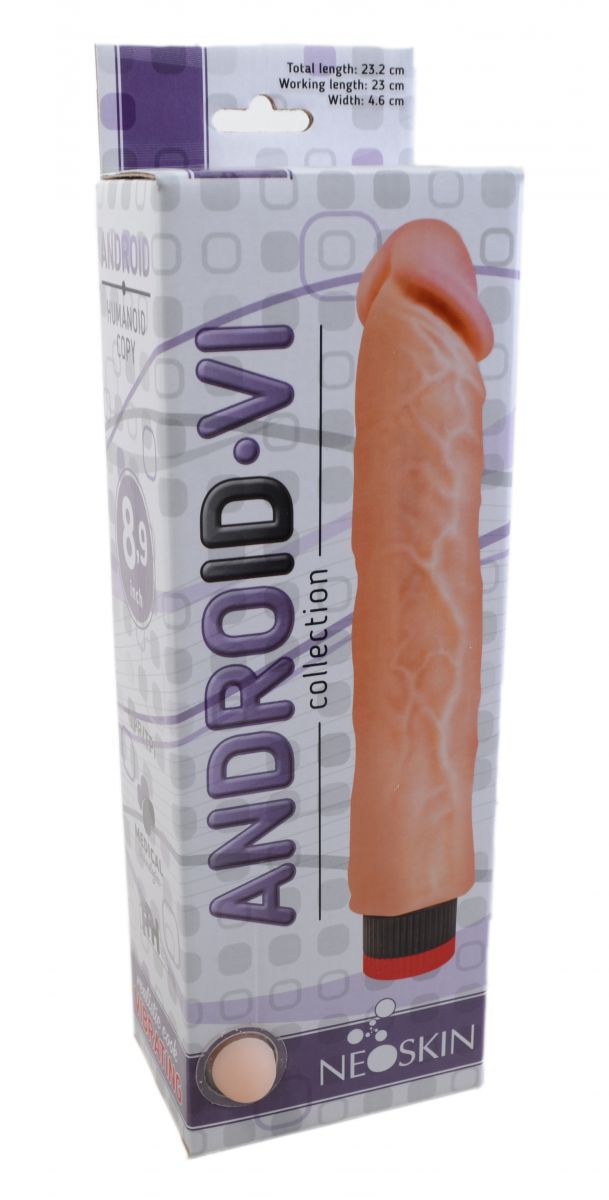 Вибратор-реалистик без мошонки ANDROID VI - 23,2 см. 2