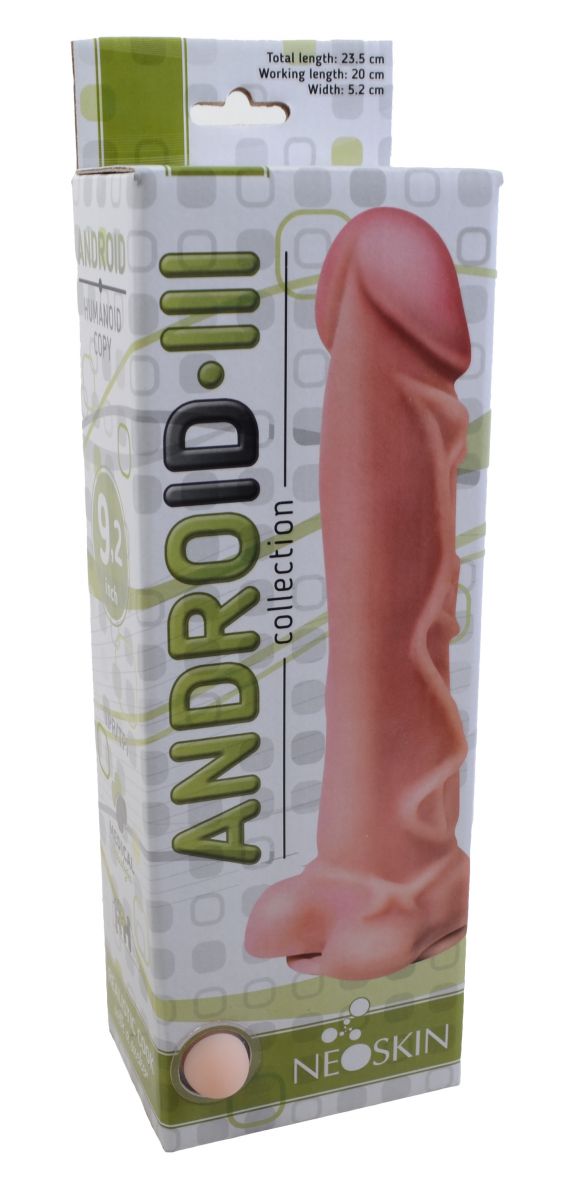 Фаллоимитатор на присоске ANDROID III с крупными венами - 23,5 см. 2