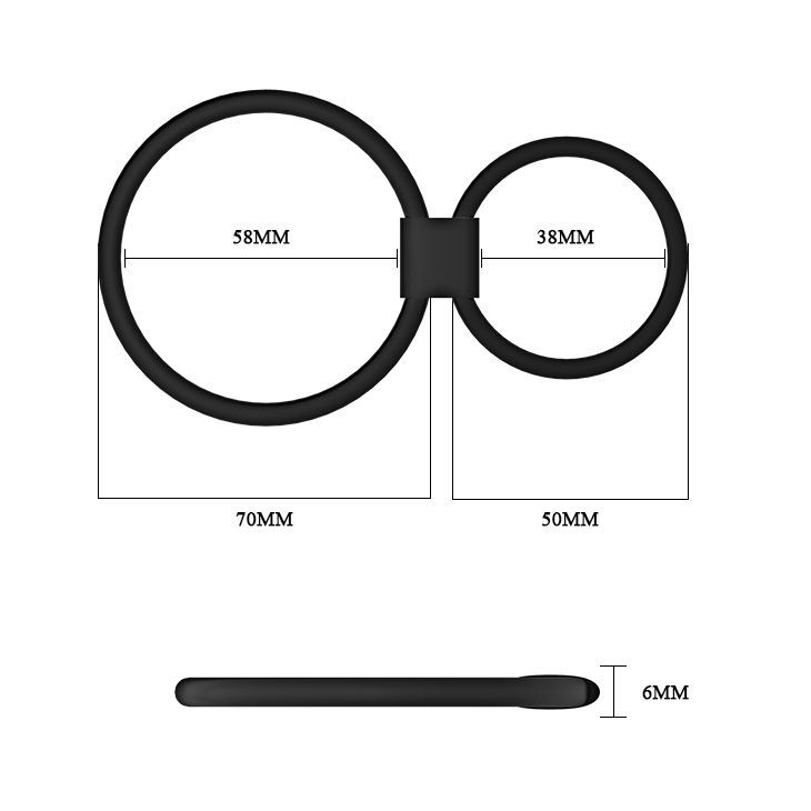 Черное двойное эрекционное кольцо 4