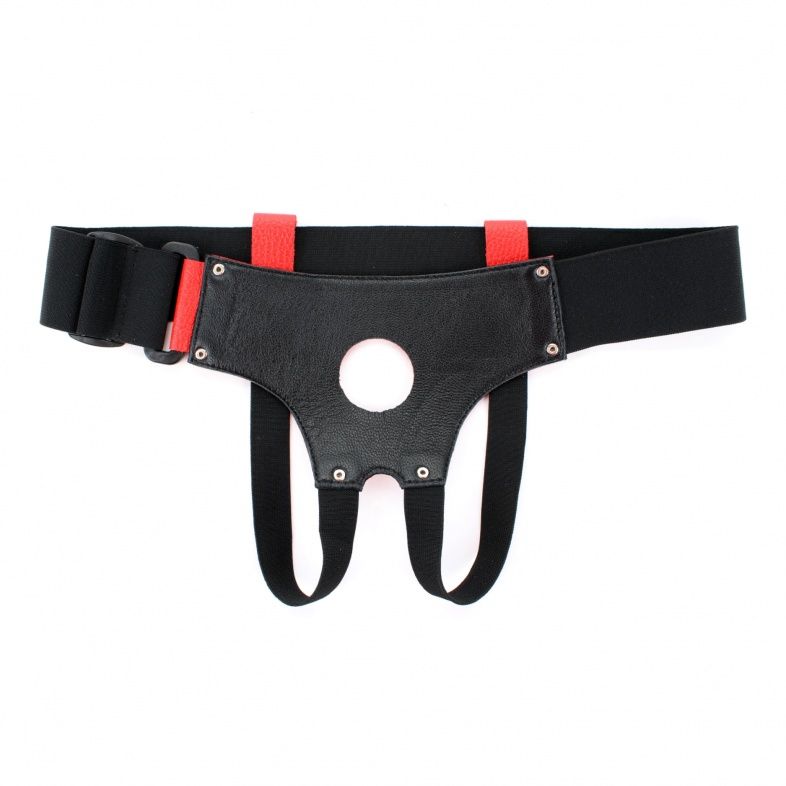 Красно-черные кожаные трусики для насадок 2