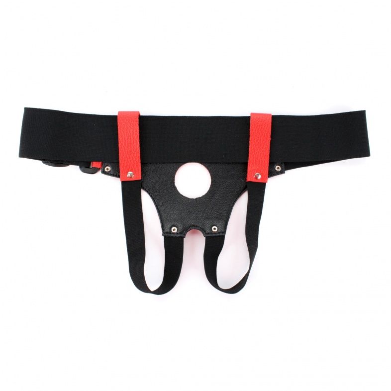 Красно-черные кожаные трусики для насадок 3