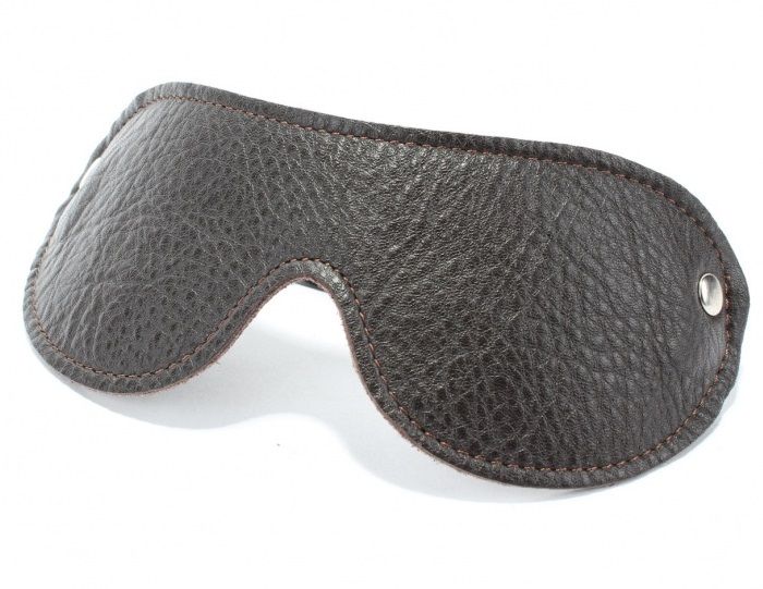 Коричневая кожаная маска на глаза на резинке 1