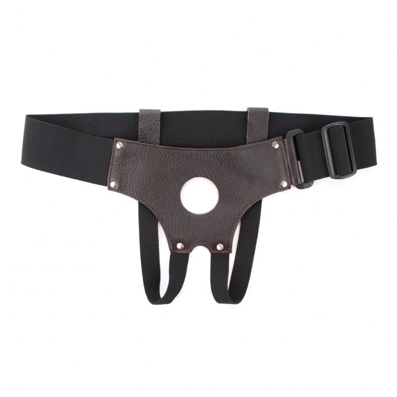 Коричневые кожаные трусики-джоки для насадок 1