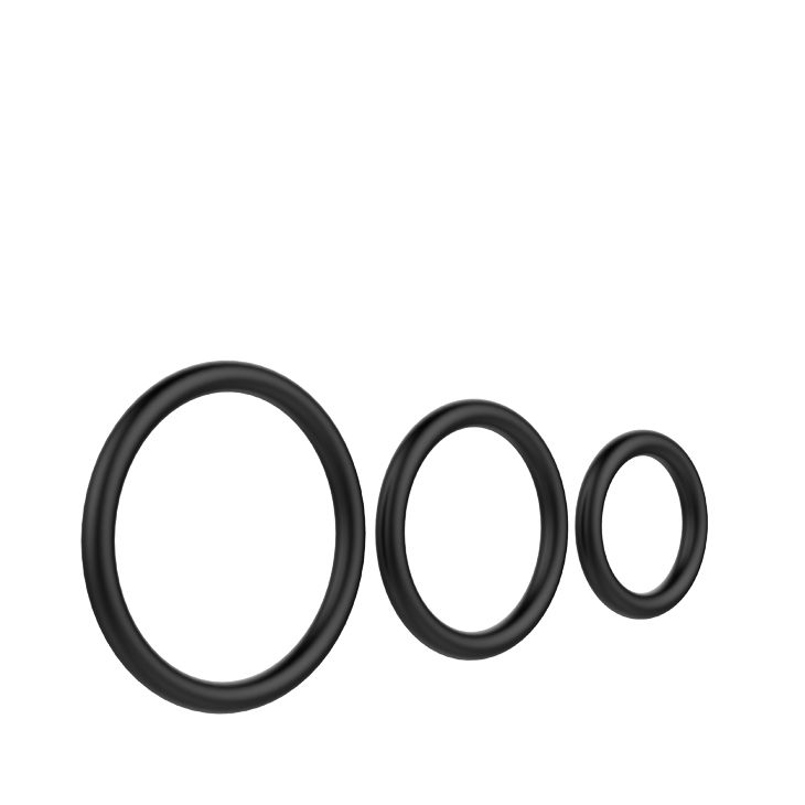 Набор из 3 чёрных колец различного диаметра 2