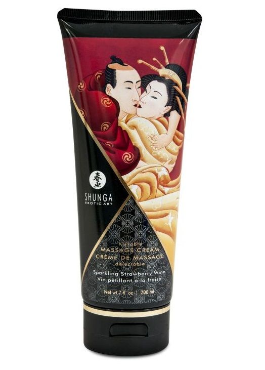 Массажный крем для тела с ароматом клубники и шампанского Sparkling Strawberry Wine - 200 мл. 1
