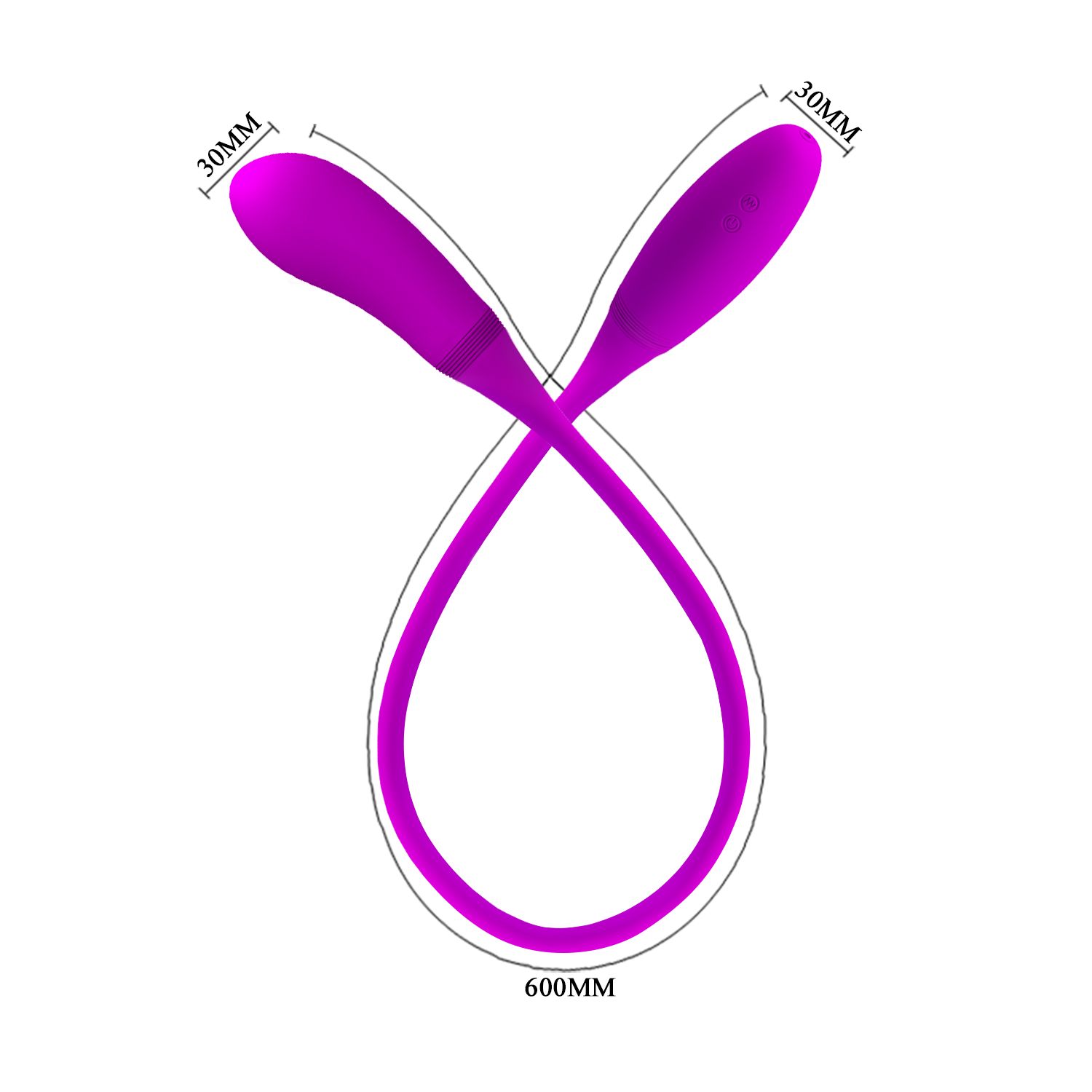 Двусторонний гибкий вибратор Snaky Vibe - 60 см. 3