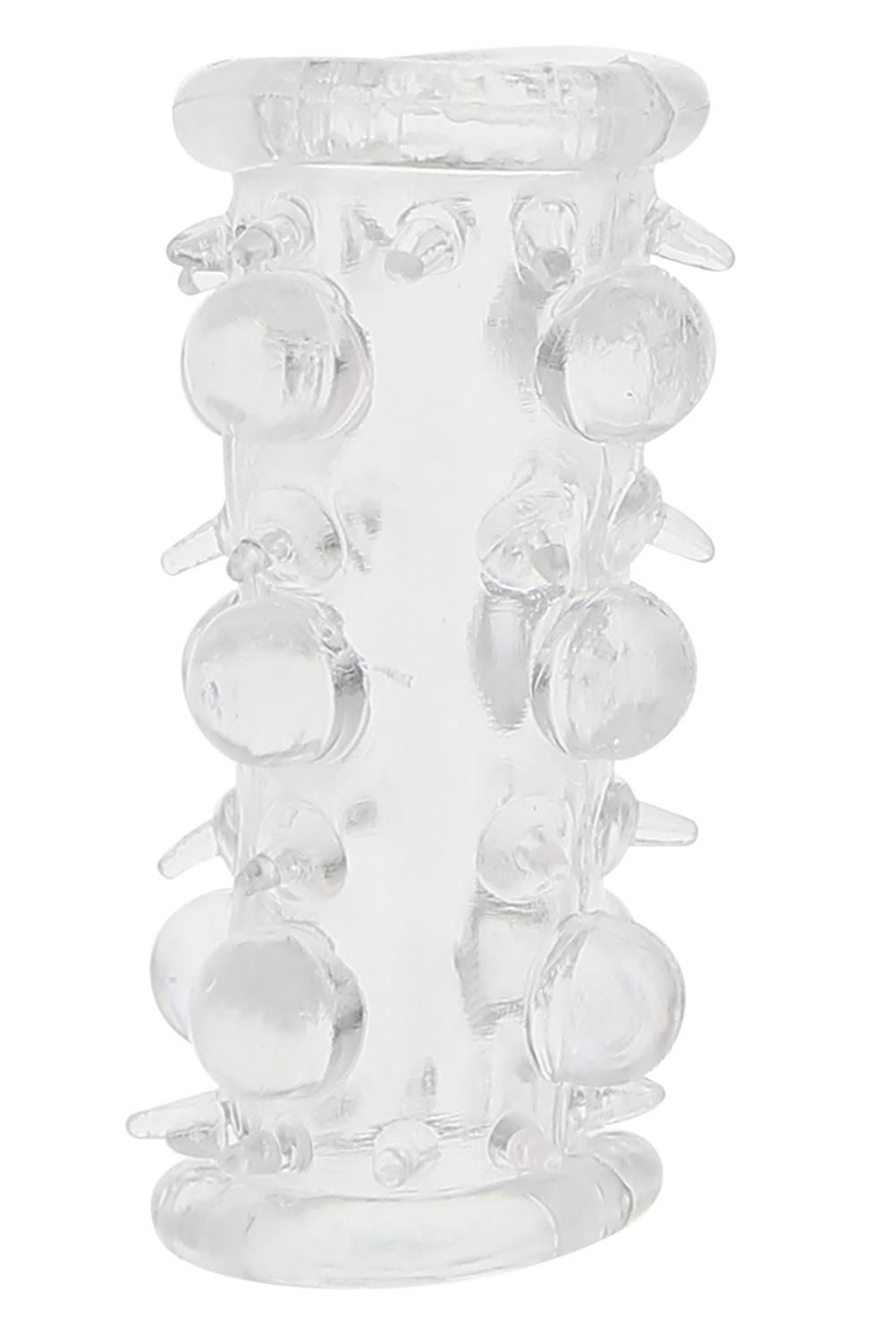 Прозрачная насадка на пенис с шипами и бугорками Bead Sleeve 1