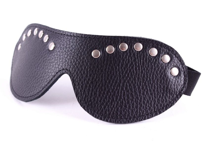 Черная кожаная маска с декором 1