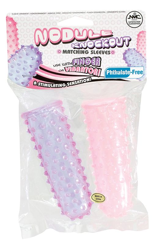 Набор из 2 пупырчатых насадок на пальцы FINGER SLEEVES PURPLE/PINK 2