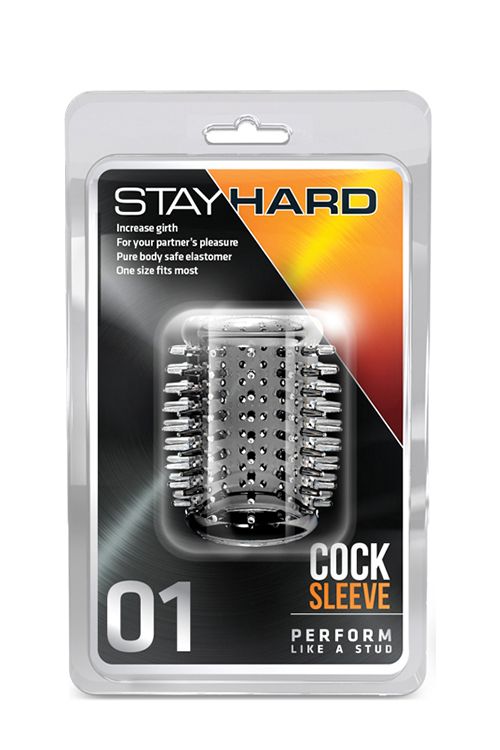 Прозрачная насадка с шипами STAY HARD COCK SLEEVE 01 CLEAR 2