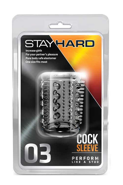 Прозрачная насадка с шипами и шишечками STAY HARD COCK SLEEVE 03 CLEAR 2
