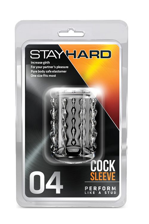 Прозрачная насадка с бороздками STAY HARD COCK SLEEVE 04 CLEAR 2