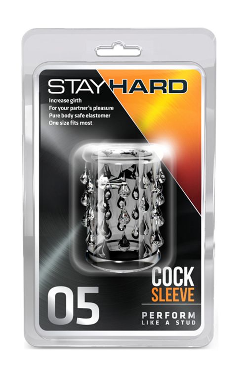 Прозрачная насадка с капельками STAY HARD COCK SLEEVE 05 CLEAR 2