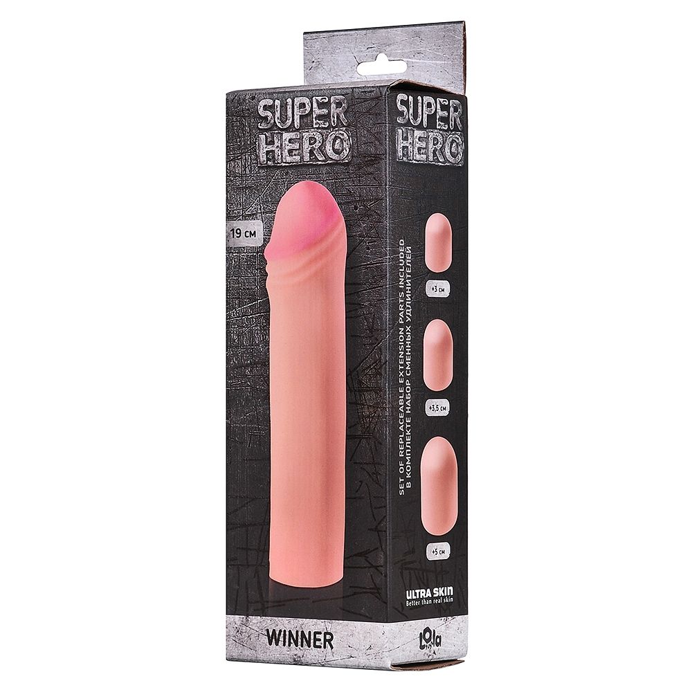 Фаллоудлинитель SUPER HERO Winner - 19,5 см. 2