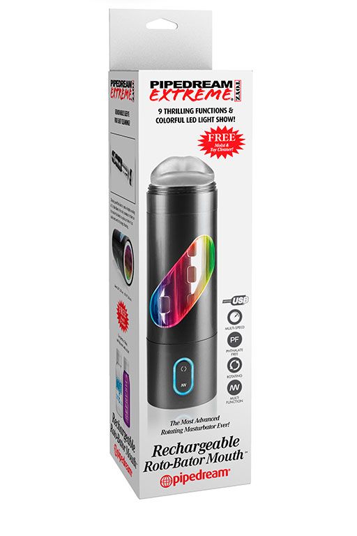 Перезаряжаемый мастурбатор-ротик Extreme Toyz Rechargeable Roto-Bator Mouth 2