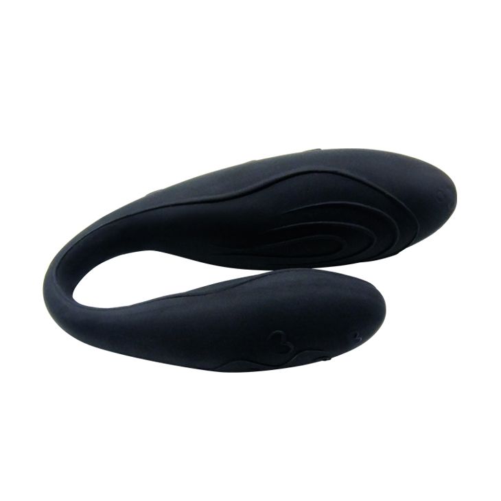 Чёрный вибромассажер для пар Indulgence Plus с ДУ 3