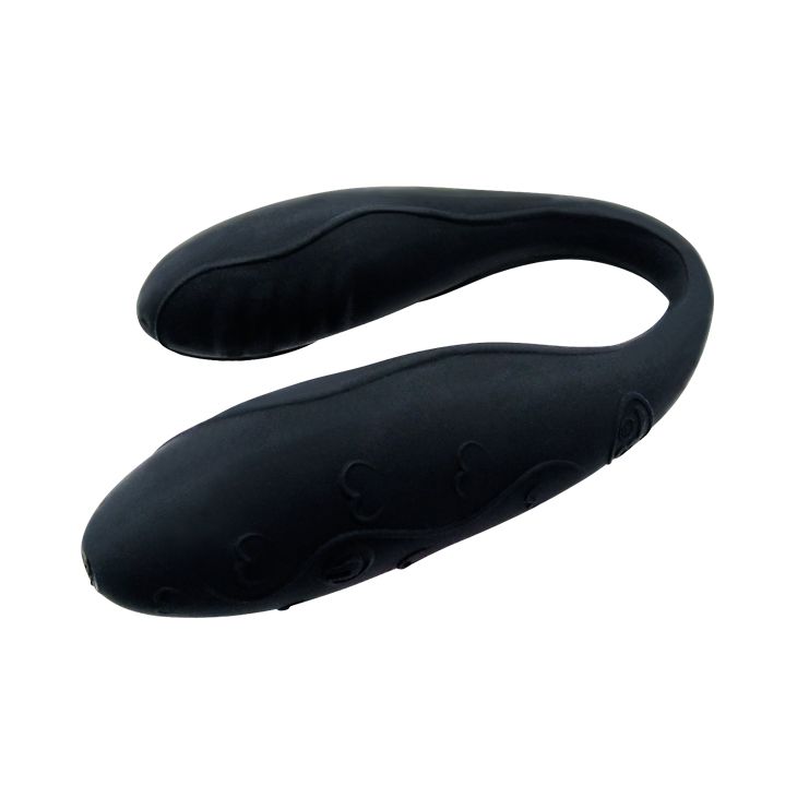 Чёрный вибромассажер для пар Indulgence Plus с ДУ 4