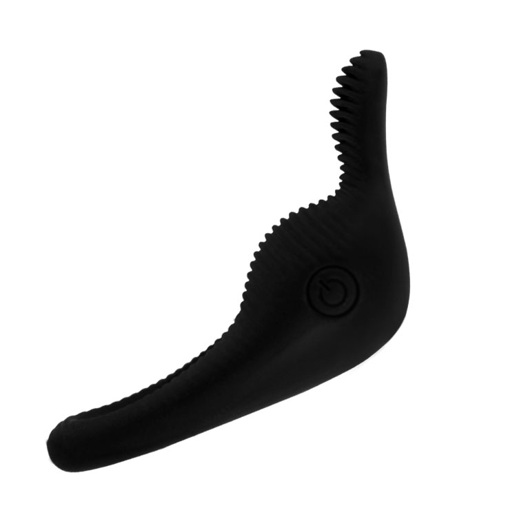 Чёрное эрекционное виброкольцо Thimble 2