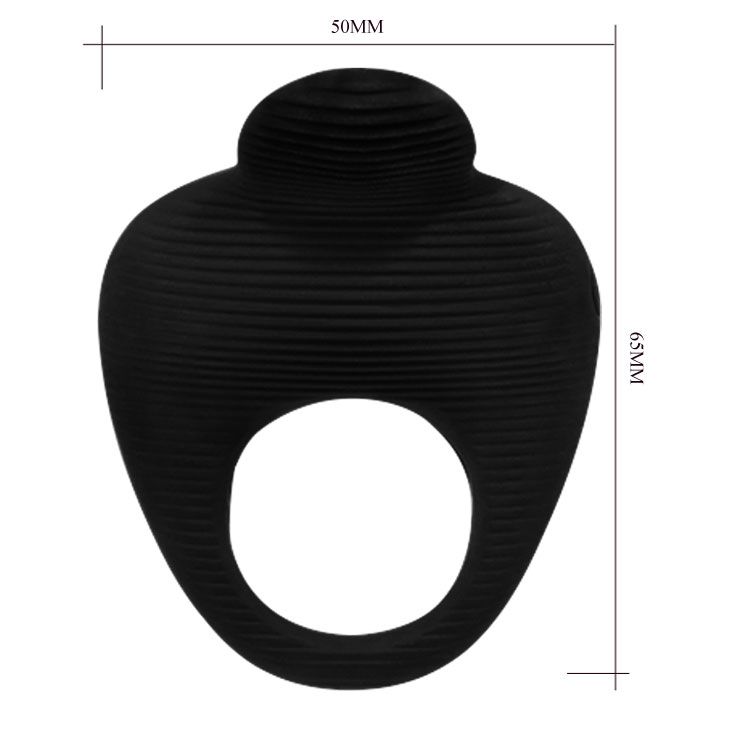 Чёрное эрекционное виброкольцо Thimble 4