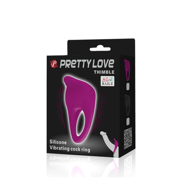 Чёрное эрекционное виброкольцо Thimble 6