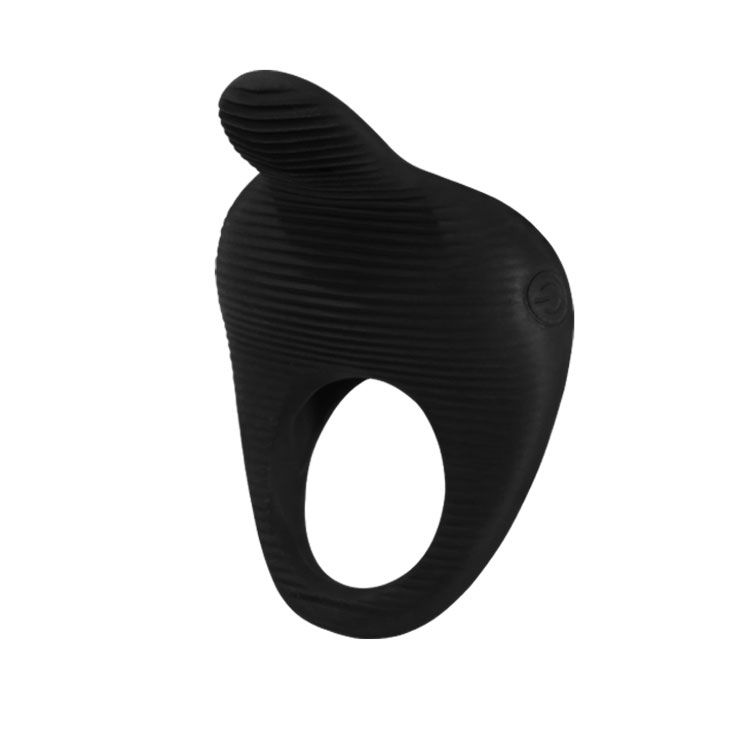 Чёрное эрекционное виброкольцо Thimble 1