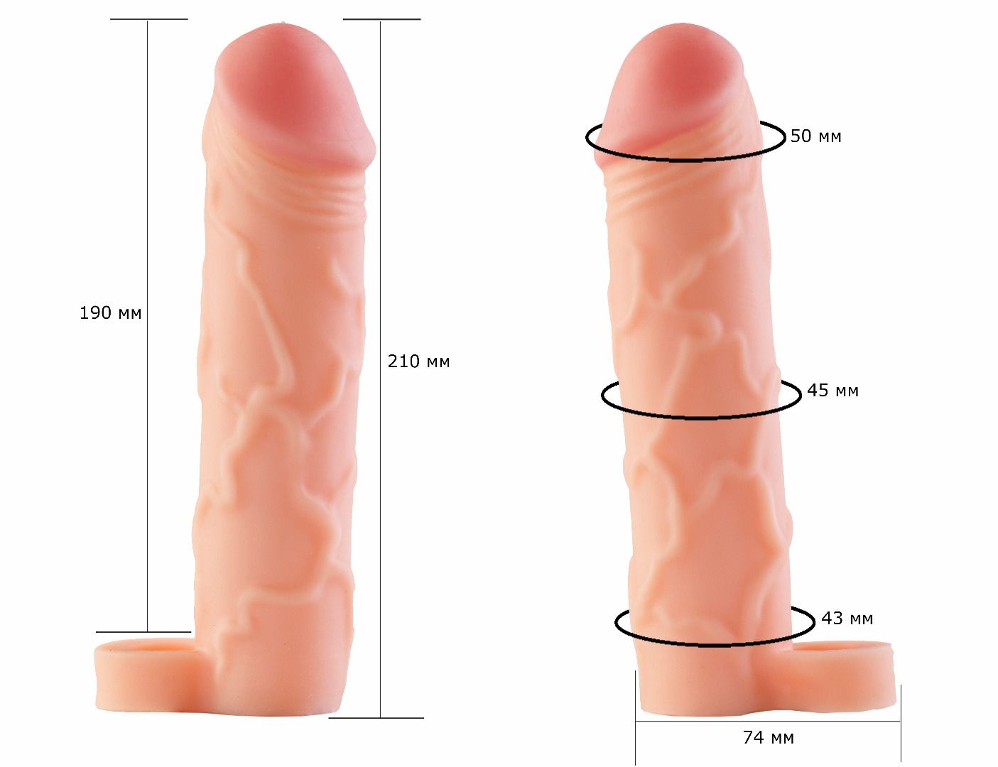 Фаллоудлинитель с кольцом COCK size XL - 21 см. 7