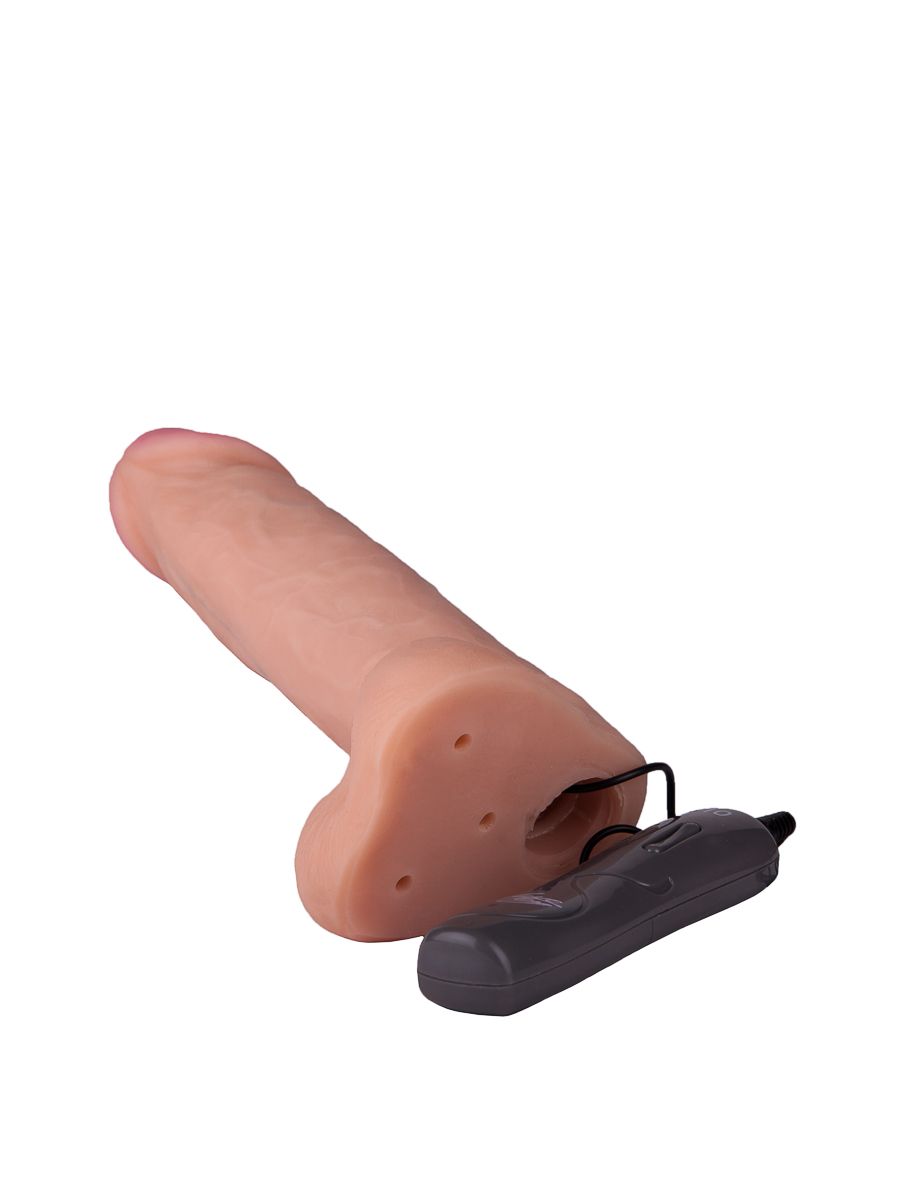 Страпон с 2 насадками и вибрацией UniStrap - 19 и 12 см. 11