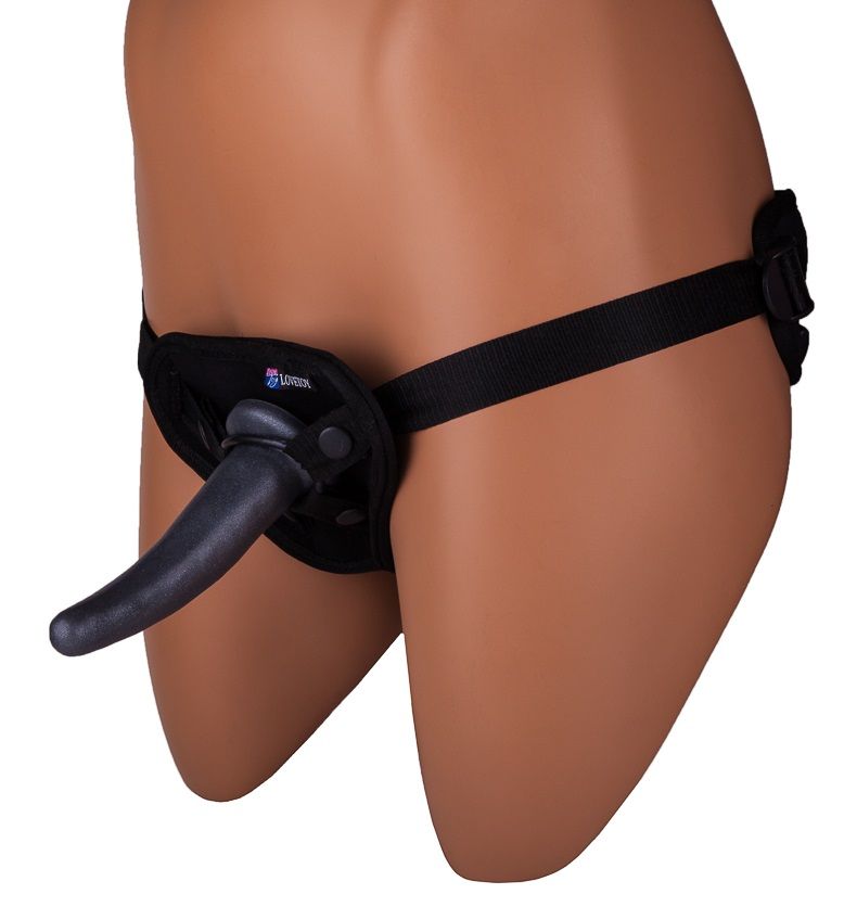 Страпон с 2 насадками и вибрацией UniStrap - 19 и 12 см. 3