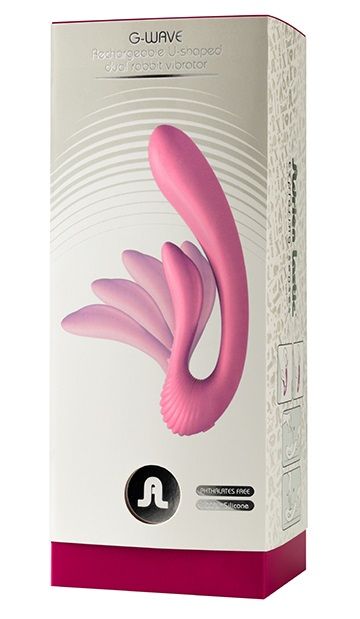 Розовый вибромассажёр G-wave с гибким клиторальным отростком - 18 см. 2