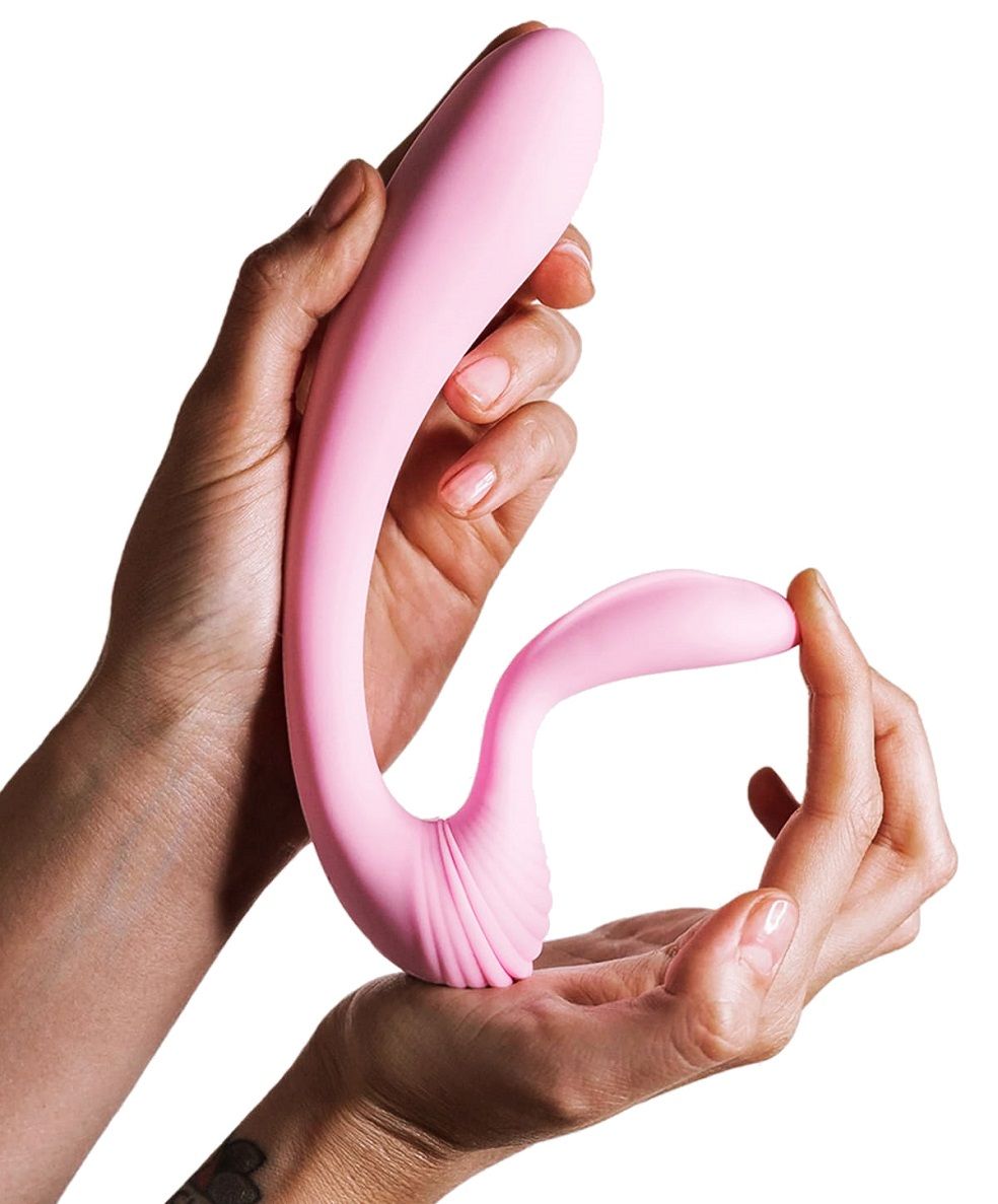 Розовый вибромассажёр G-wave с гибким клиторальным отростком - 18 см. 7