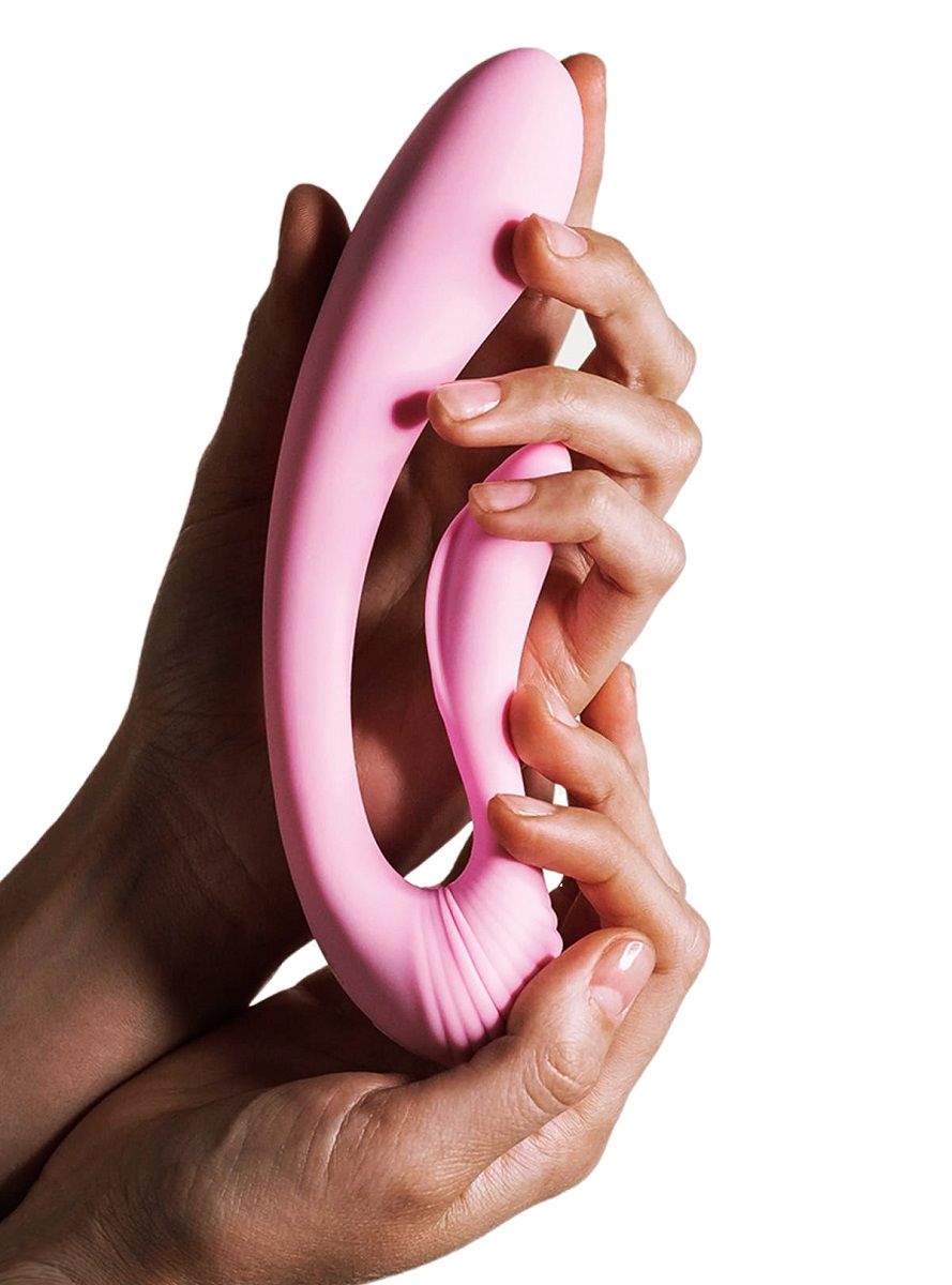 Розовый вибромассажёр G-wave с гибким клиторальным отростком - 18 см. 8