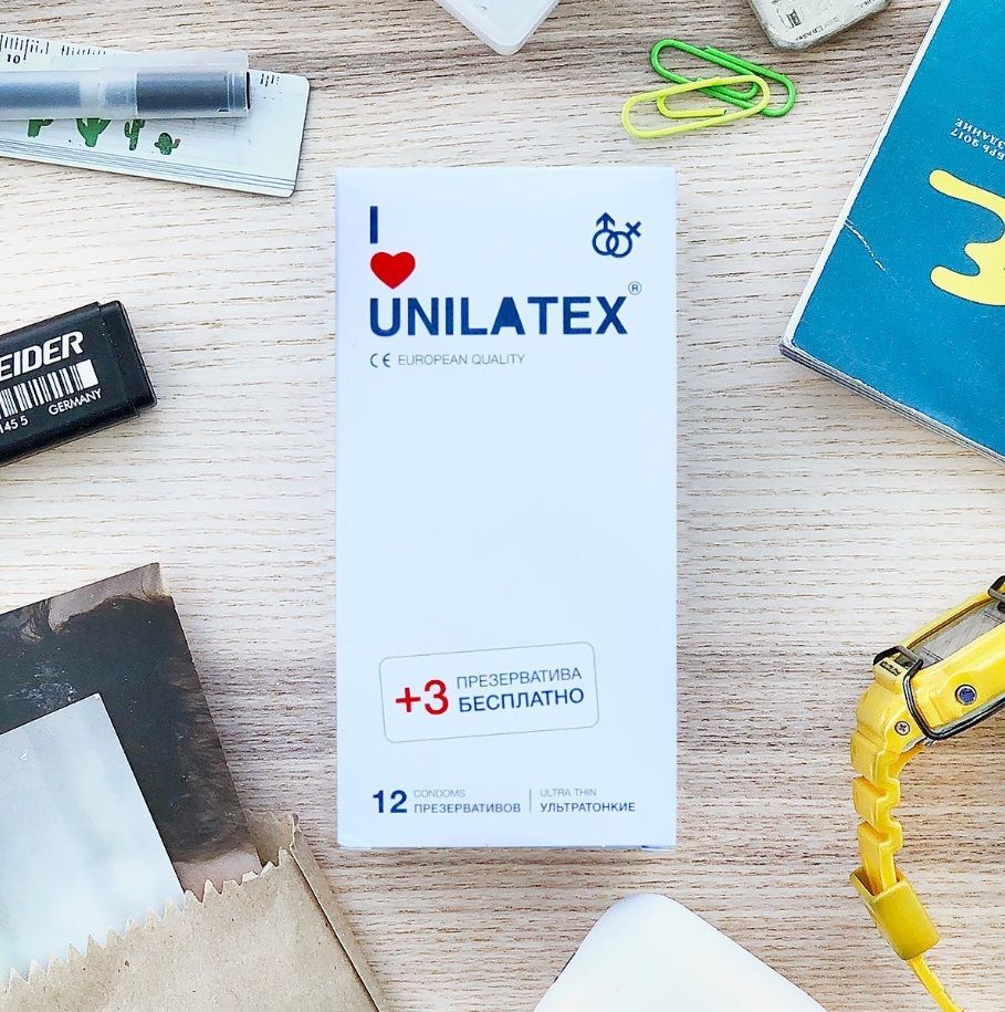 Ультратонкие презервативы Unilatex Ultra Thin - 12 шт. + 3 шт. в подарок 7