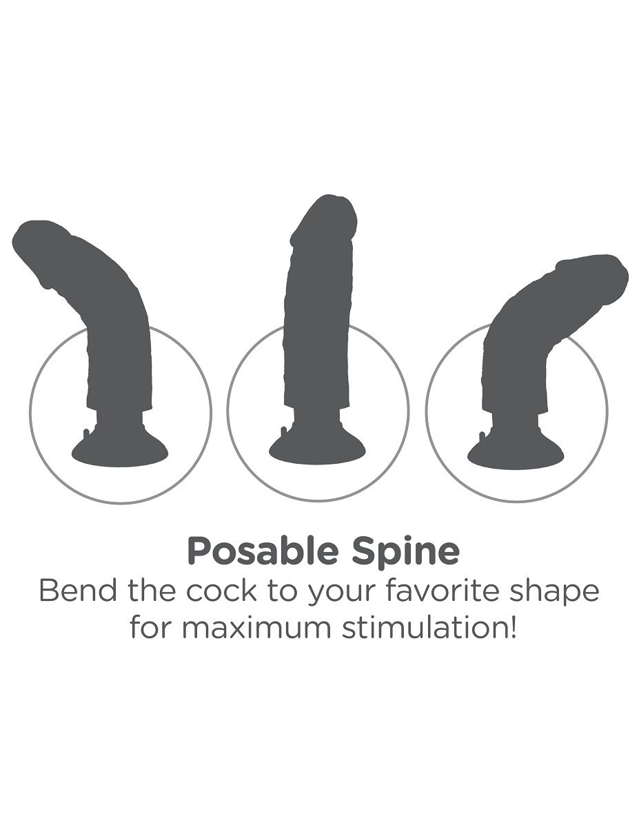 Телесный вибромассажер 10" Vibrating Cock with Balls - 25,4 см. 7
